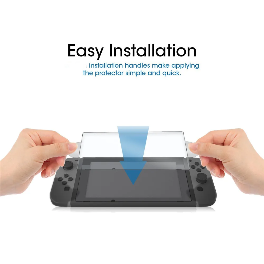 Прозрачный жесткий чехол IVYUEEN для консоли Nintendo Switch Joy Con с закаленным стеклом