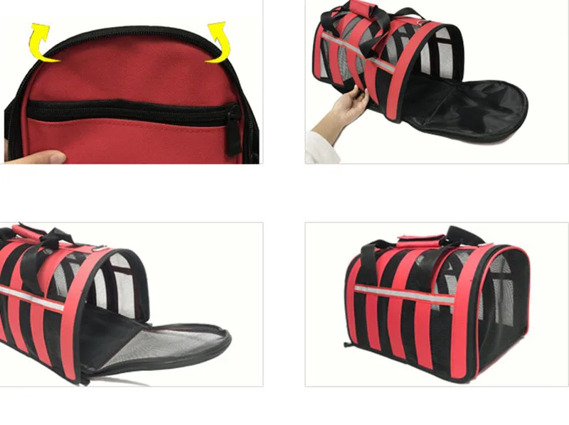 Outdoor Pet Dog Cat Carriers Bag Dog Travel Bag Portable Handbag Bag Travel Puppy Carrying Transparent Stripe Bags For chihuahua12