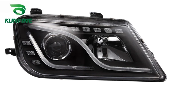 

Pair of Car Headlight Assembly For PROTON WAJA 2000-UP Tuning Lamp with Angel eyes Bi-xenon Project Lens Daytime Running light