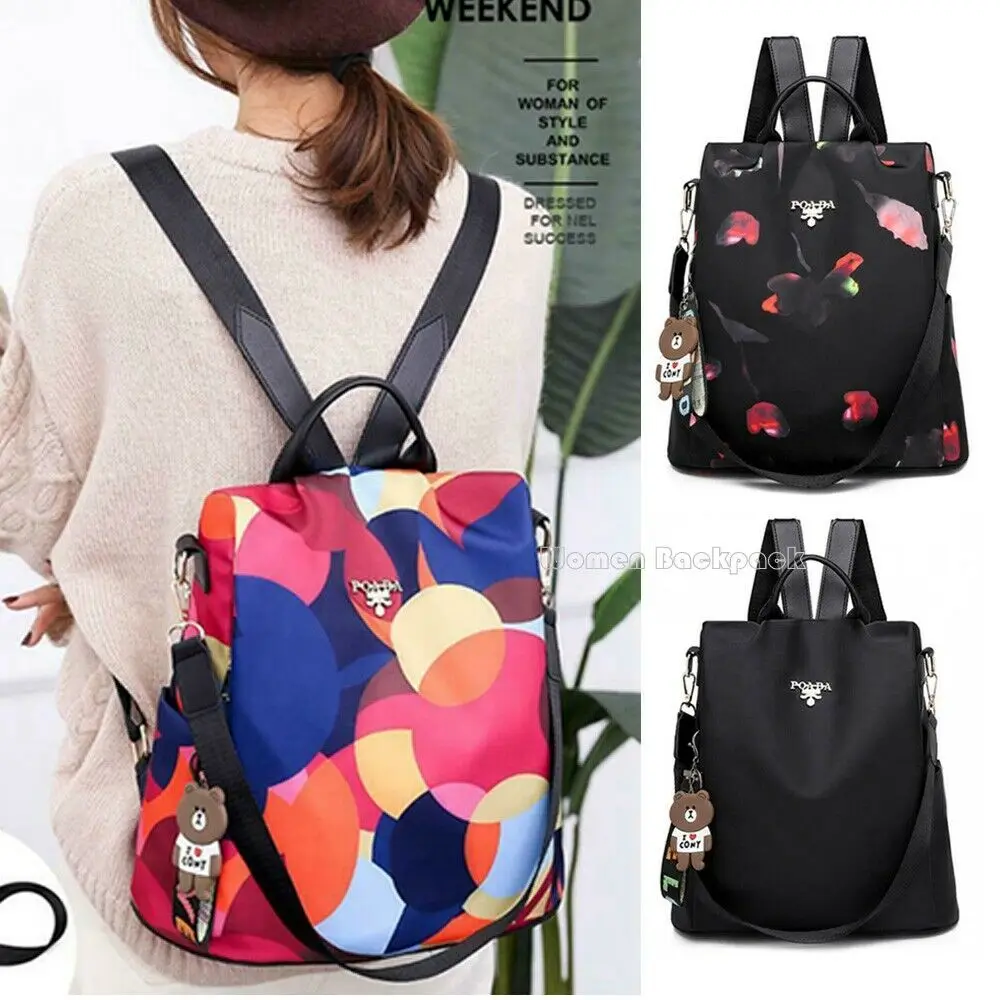 

2019 Newest Hot Women Backpack Oxford Colorful Floral Bag Anti-theft Ladies Rucksack Messenger Satchel Travel School Backpacks