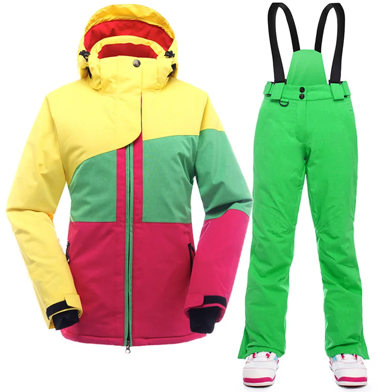 SAENSHING العلامة التجارية بدلة تزلج النساء للماء سترة تزلج على الجليد بانت الحرارية تنفس على الجليد الدعاوى في الهواء الطلق تزلج التزلج مجموعة