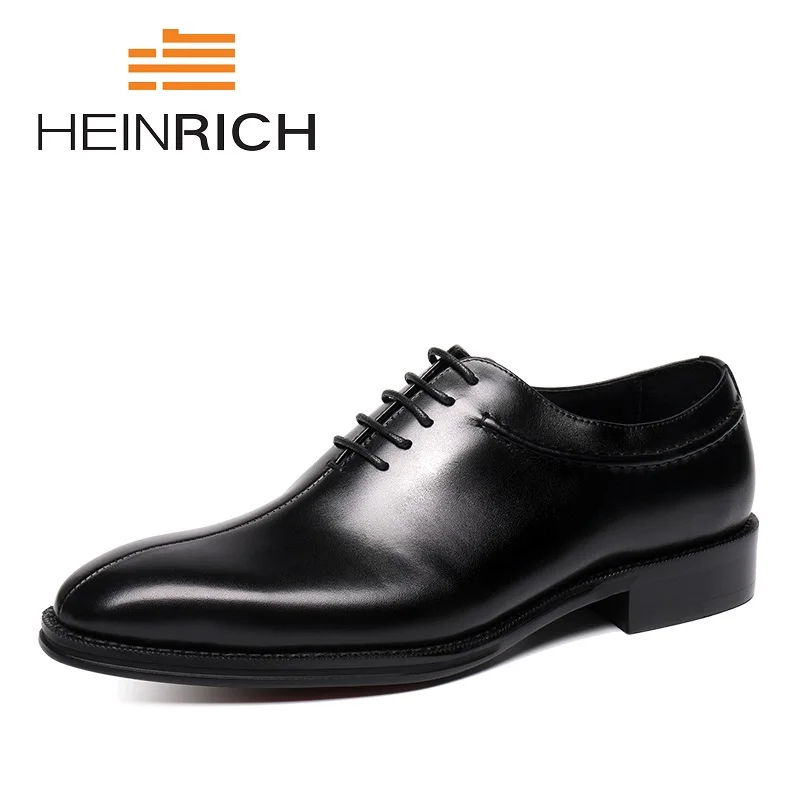 

HEINRICH 2018 New British Style Man Shoes Genuine Leather Formal Oxfords Pointed Toe Classic Men's Shoes Heren Schoenen Leer