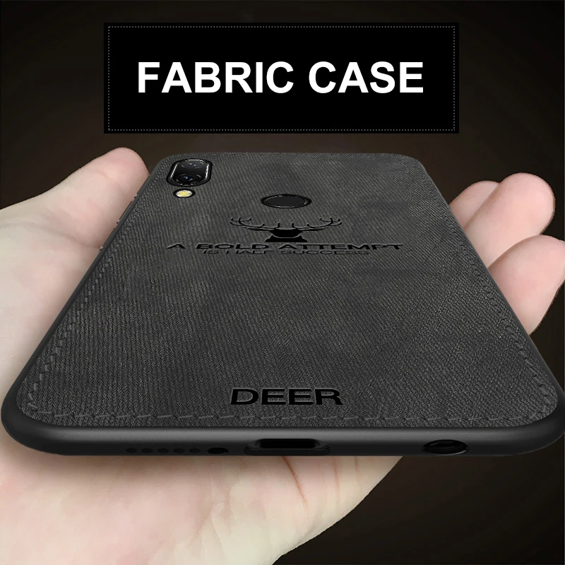 Muchi Classic Fabric Case For Huawei Y7 2019 Soft Silicone Frame Back Cover Pro Prime Phone Cases |