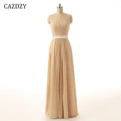 CAZDZY линия платье для элегантных невесты без бретелек со складками длинные женские платья для Свадебная вечеринка пол Длина 1-115