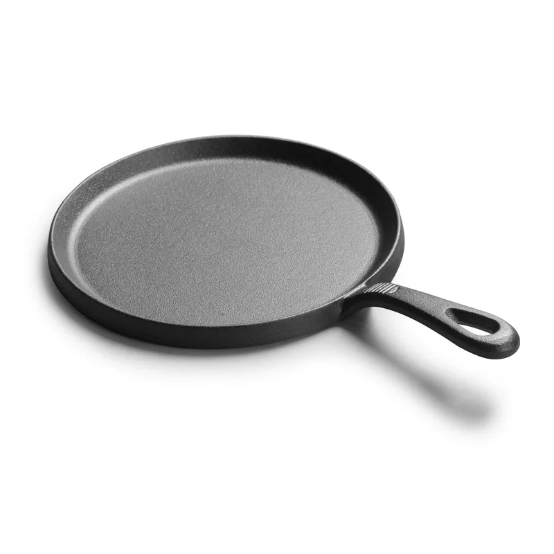  25cm Thickened Cast Iron Crepe Pan Egg Omelet Pancake Griddles Home Non-stick BBQ Steak Ham Meat Gr - 33004743378