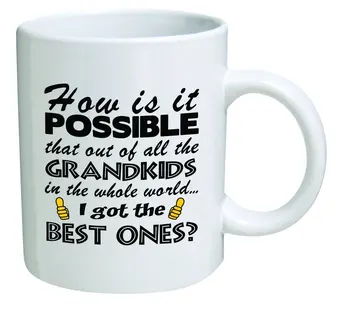 

Best Grandkids in the World, Grandma, Grandpa 11 Ounces Funny Coffee Mug