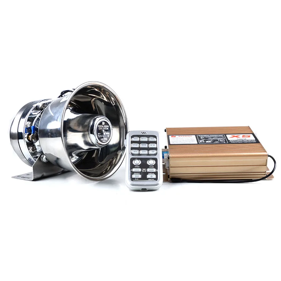 12V Police Siren 200W Car Alarm Siren Horn X5 Wireless Loudspeaker