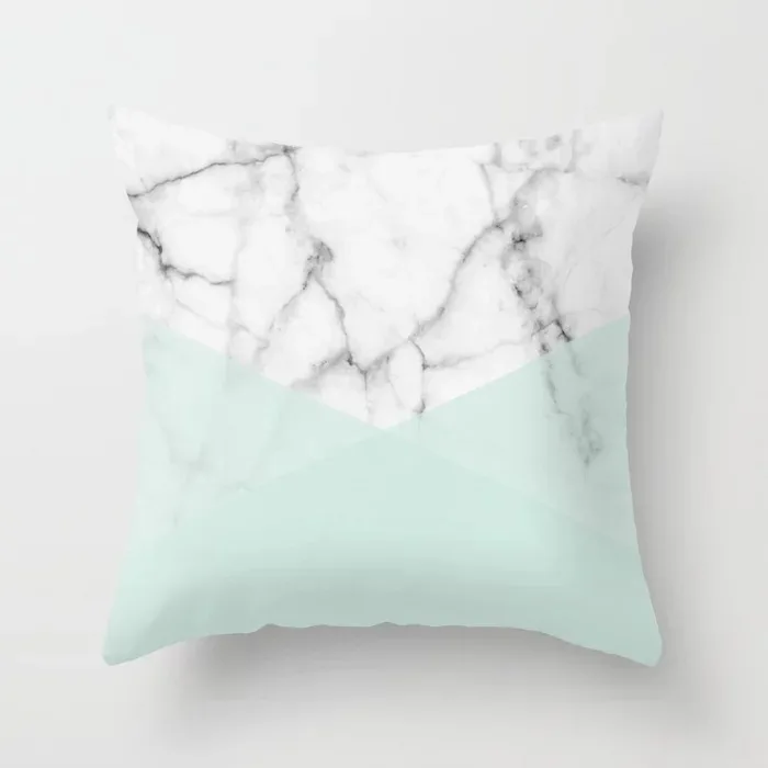 ZENGIA синий/зеленый геометрический Наволочка на подушку размером 45*45 см Мрамор текстура Подушка Чехол для подушки для дивана/наволочка для домашнего декора