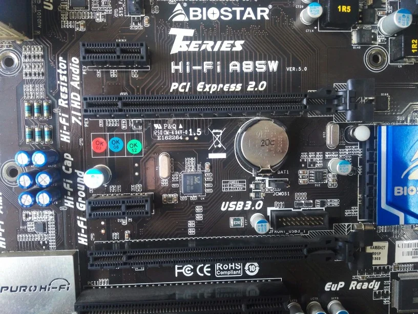  BIOSTAR ATX Desktop Computer Motherboard FM2 Hi-Fi A85W DDR3 Support USB 3.0