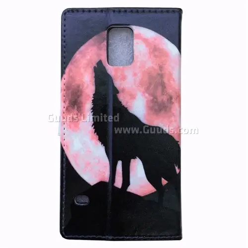 Moon Wolf Leather Wallet Case for Samsung Galaxy S5 G900