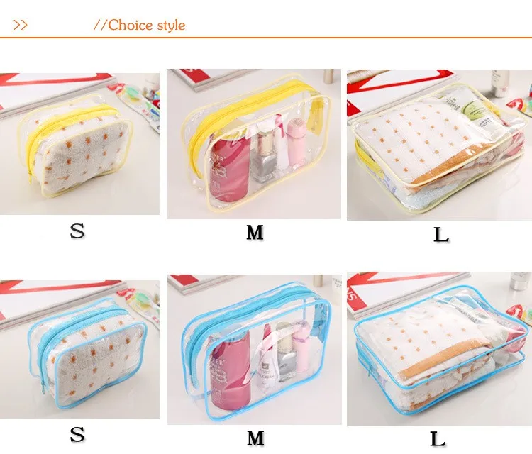 Clear Makeup Bag Beautician Cosmetic Bag Transparent PVC Bags Travel Organizer Beauty Case Toiletry Bag Make Up Pouch Wash Bags