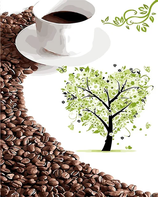 Pecinta setengah Cinta pohon kopi Dekorasi Rumah Lukisan Pecinta setengah Cinta pohon kopi Dekorasi Rumah Lukisan
