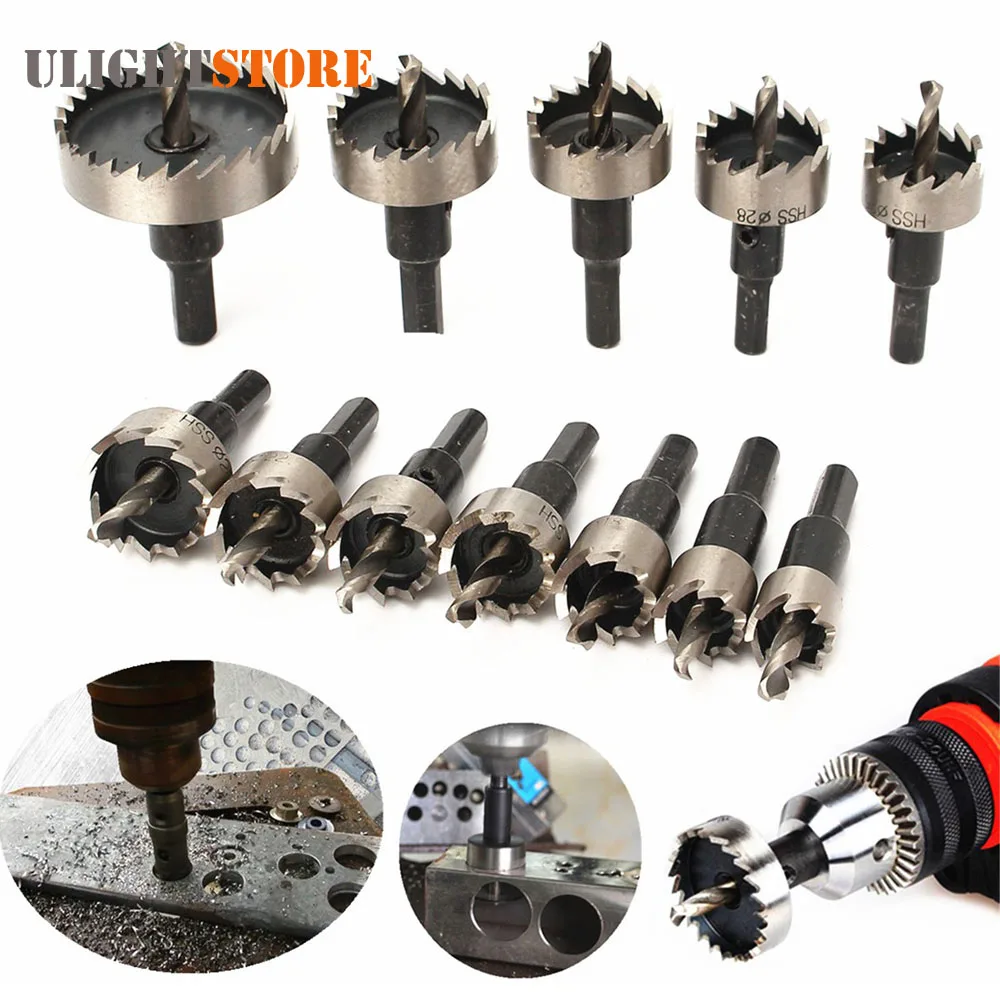 comprar 12 pcs! 15 50mm HSS Set Broca Serra Craneana Kit Ferramenta de Mão para Madeira Buraco Viu Cortador de Perfuração de Aço Inoxidável liga de Metal de Corte