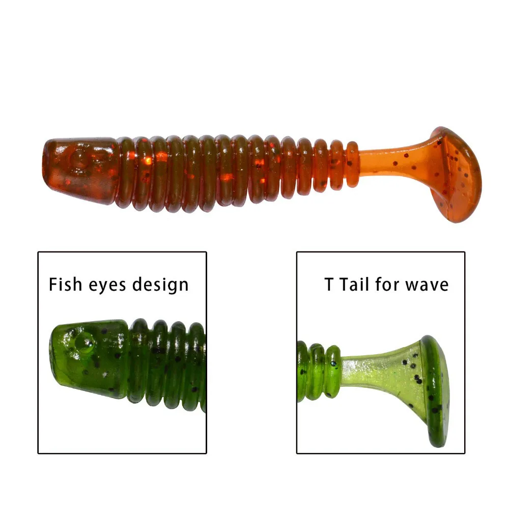 20 шт./партия рыболовная приманка мини т Мягкая приманка с хвостом 38 мм 0,8 г плавающая приманка пластиковая червь рыболовная приманка маленькая Т-образный хвост мягкие бионические приманки