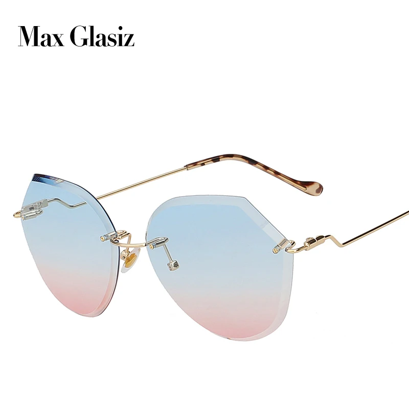 Женские солнцезащитные очки без оправы UV400 с металлической оправой|brand eyewear|designer