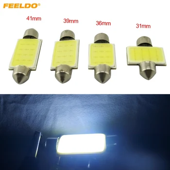 

FEELDO 1Pc White 31mm/36mm/39mm/41mm COB 12SMD 12LED 1.5W Car Festoon LED Bulb Interior Dome Light #FD-4861