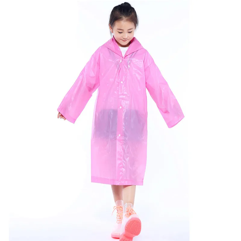 Children's raincoat 1PC Portable Reusable Raincoats Children Rain Ponchos For 6-12 Years Old #4J03 (10)