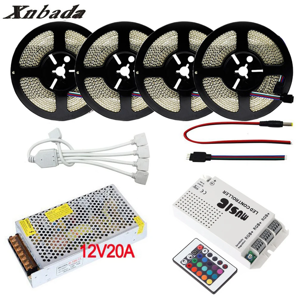 5 20 м 234 LED/M RGB Светодиодная лента 3528/2835 DC12V гибкий свет неоновая полоса +