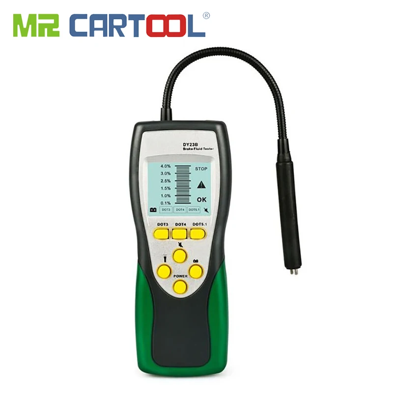 MR CARTOOL Car Brake Fluid Tester Oil Tester 250mm Goose Neck Detector 2.2LCD for DOT3 DOT4 DOT5 Car Brake Fluid Testers