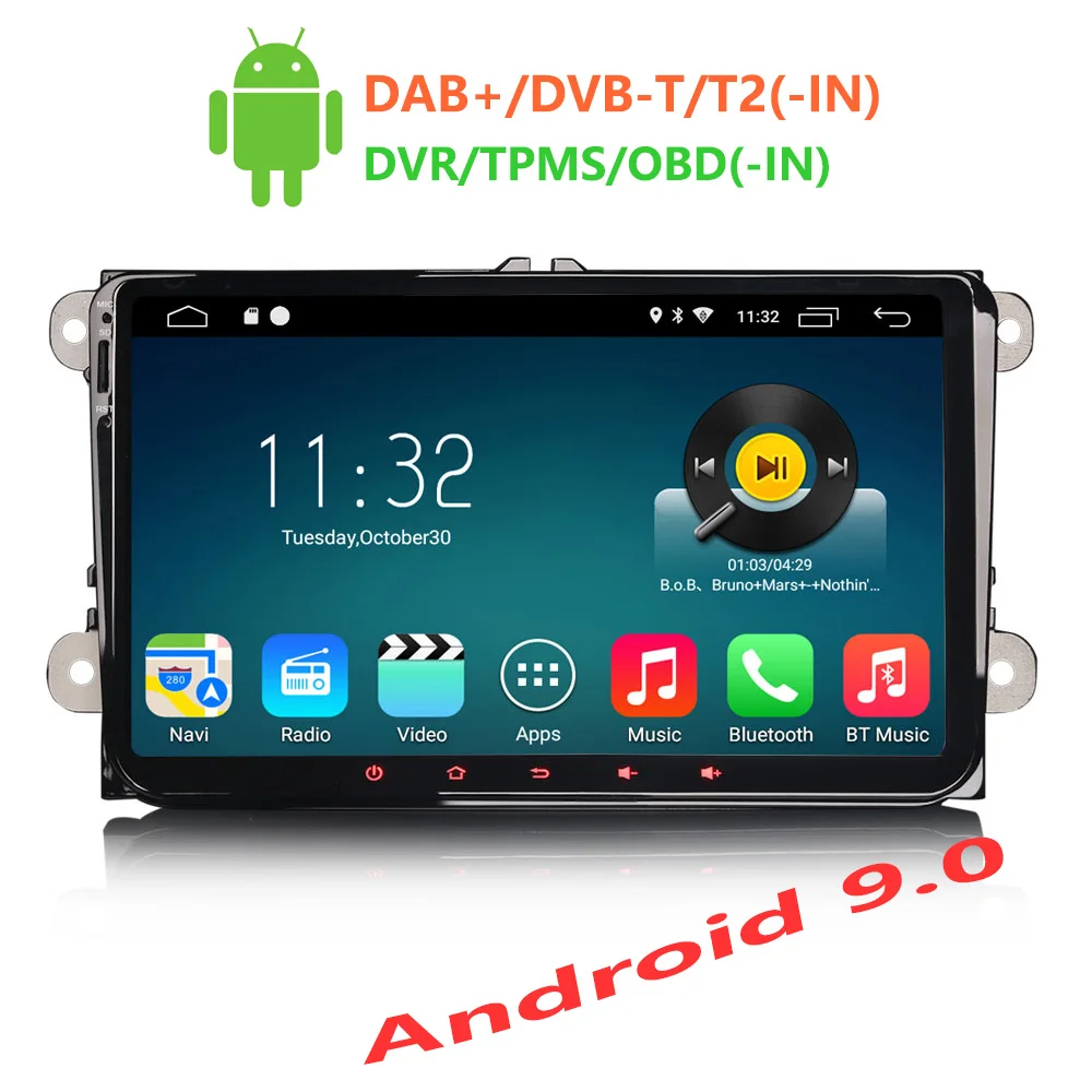 Erisin ES3518V Автомагнитола 9 'ƈ Din Android 0 автомобильный dvd плеер для VW Passat Seat Skoda GPS