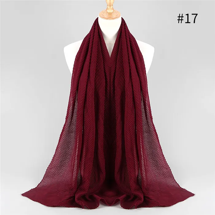 Новинка, плиссированный Макси хиджаб шарф, элегантная шаль, Простой ...