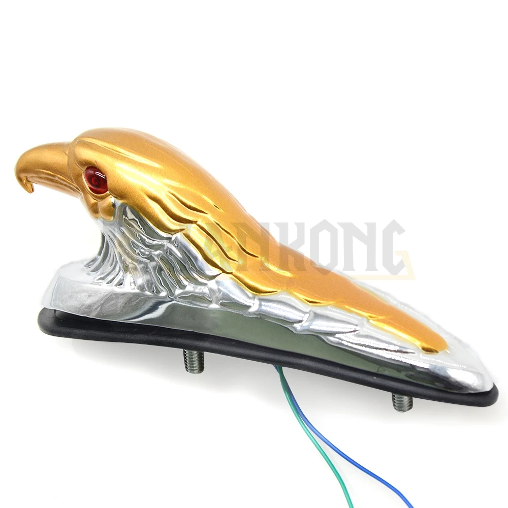 

Universal Front Fender Bonnet Emblem Motorcycle Chrome Eagle Head Ornament Statue For Motorbike ATV Fender frames Bonnet Light