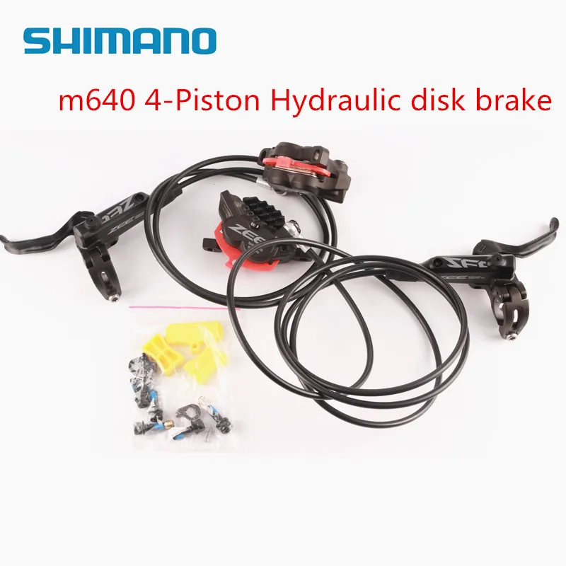 SHIMANO ZEE M640 4 مكبس المعادن التبريد زعانف الصحن الهيدروليكي الفرامل الدراجة الجبلية MTB أمامي وخلفي رافعة و الفرجار دراجة أجزاء