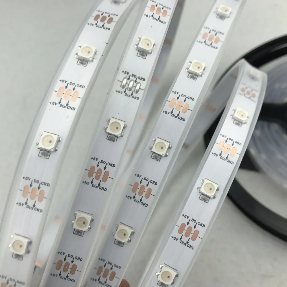 5m DC5V WS2812B addressable 150LEDs (30pixes/m) led digital stripwaterproof in silicon tubeIP66WHITE PCB30LEDs/m | Лампы и освещение