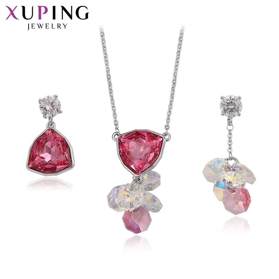 Xuping роскошный Дамский ювелирный набор Прекрасные кристаллы от Swarovski Ювелирные