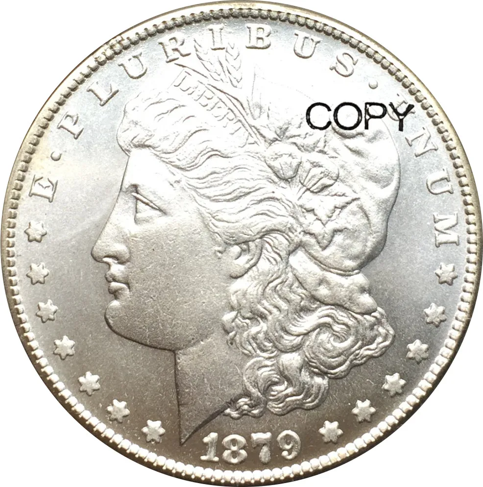 Соединенные Штаты Америки 1879 CC Morgan One 1 доллар Мельхиор покрытием серебряные копии монет