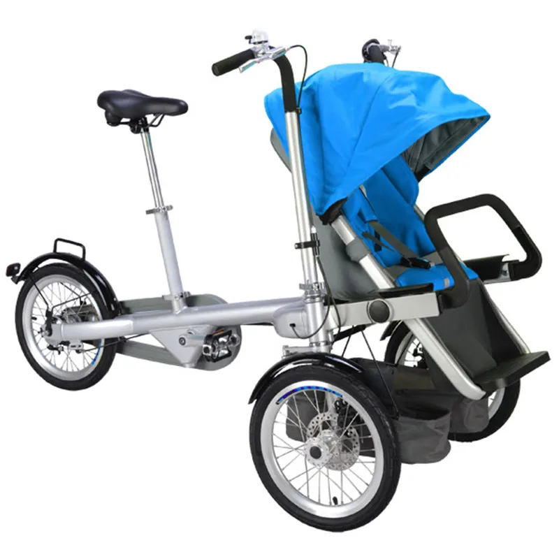 2018 Brand New Baby Bike Stroller Cute Kids Bicycle Prams Folding Umbrella Car Can Sit Can Lie Trolley Red Color 03