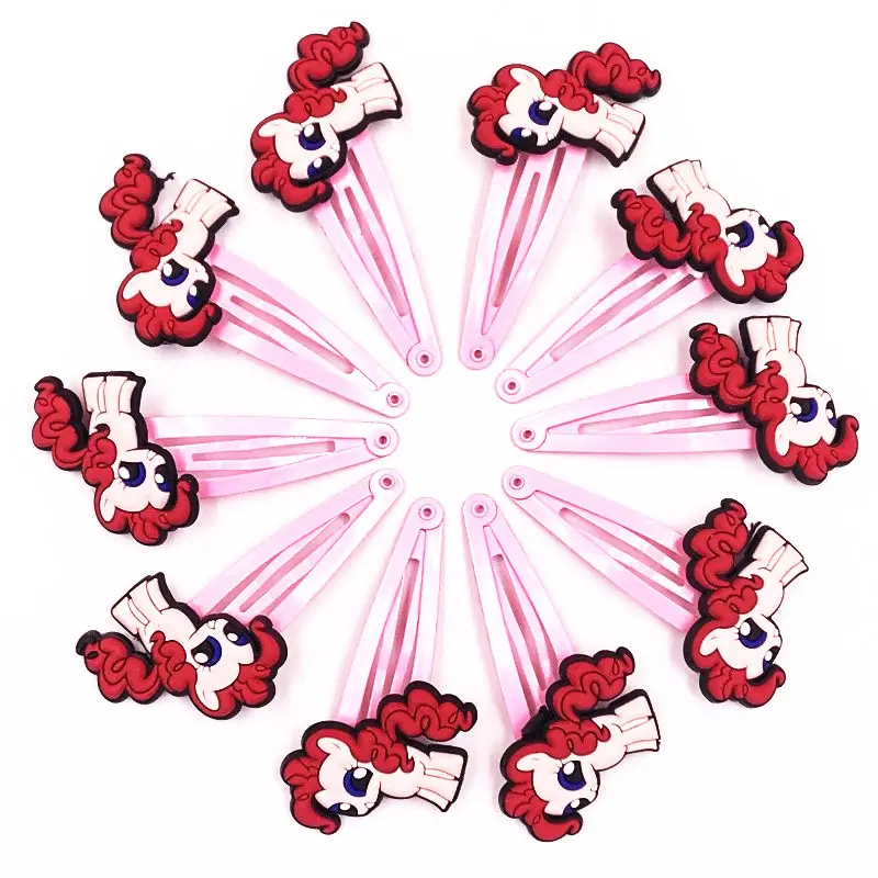 10 шт. Милая Одежда для девочек с изображением из мультфильма «Мой Маленький Пони», Baoli пони детские шпильки с цветком женские аксессуары для волос заколка для волос для детей Головные уборы волос заколки-диадемы - Цвет: Темно-серый