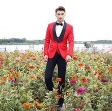 Blazer men groom suit set with pants mens wedding suits costume singer star style dance stage clothing formal dress red pyjtrl men five piece set europe style court marshal clothing groom wedding red mens suits party stage singer costume