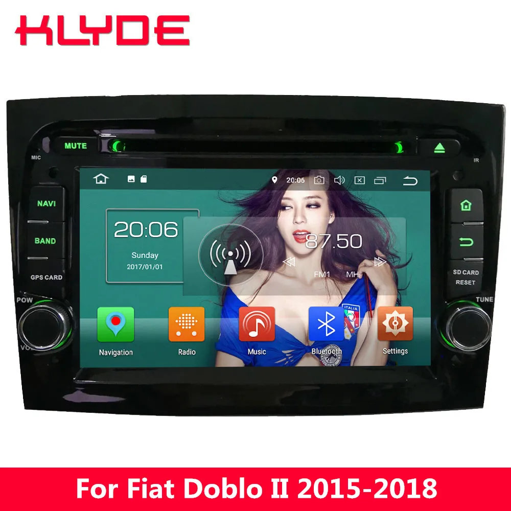 

KLYDE 7" 4G Octa Core Android 8.0 4GB RAM 32GB ROM Car DVD Multimedia Player Radio Stereo For Fiat Doblo II 2015 2016 2017 2018