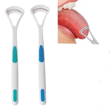 TOP Set of tongue cleaner 2pcs/set dental care tongue clean tool fresh good breath cleaner scraper