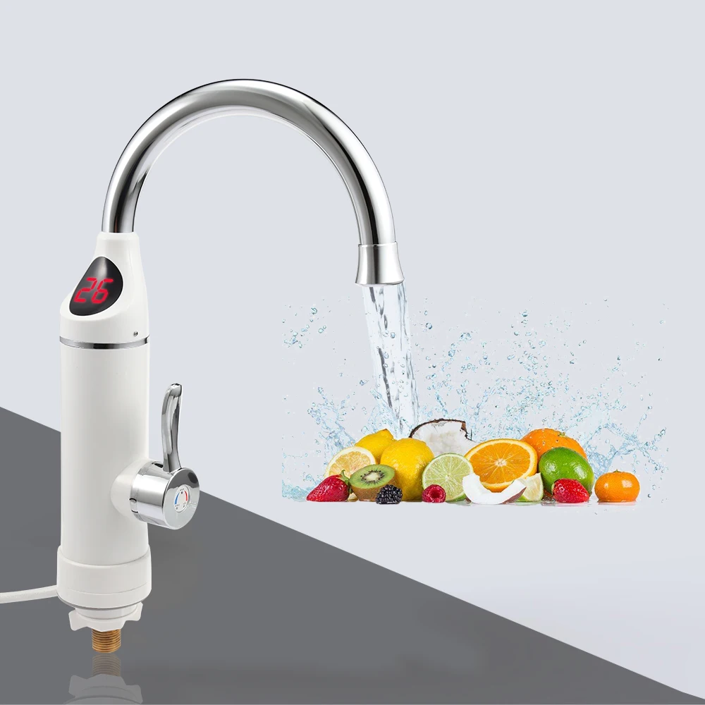 Instant Tankless Electric Hot Water Heater Faucet Kitchen Heating Tap Water Heater With Digital Display 3000W 220V EU PLUG цена Instant Tankless Electric Hot Water Heater Faucet Kitchen Heating Tap Water Heater With Digital Display 3000W 220V EU PLUG цены онлайн