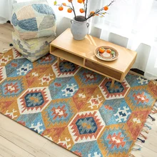 Килим стиль Шерсть ручной работы Великолепный прикроватный ковер, 1,5 см толщина журнальный столик для гостиной ковер, украшение отельный коврик