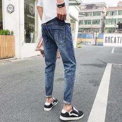 Горячая 2018 новый летний личности город мальчик тенденция Изысканный Xia человек джинсы молодежи самосовершенствование штаны с дырками
