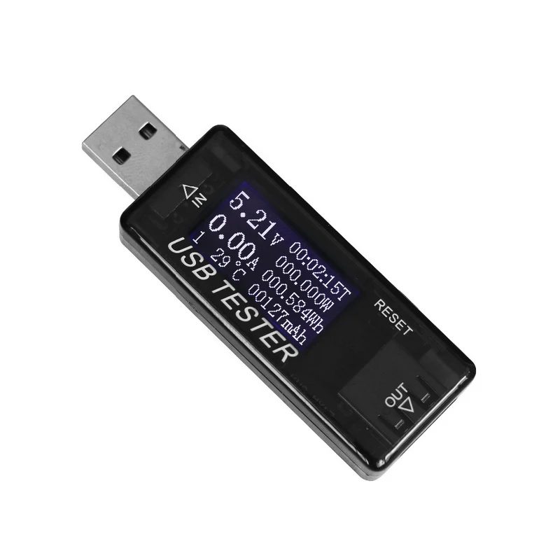 Цифровой USB тестер для аккумуляторов измерения напряжения и емкости тока LED