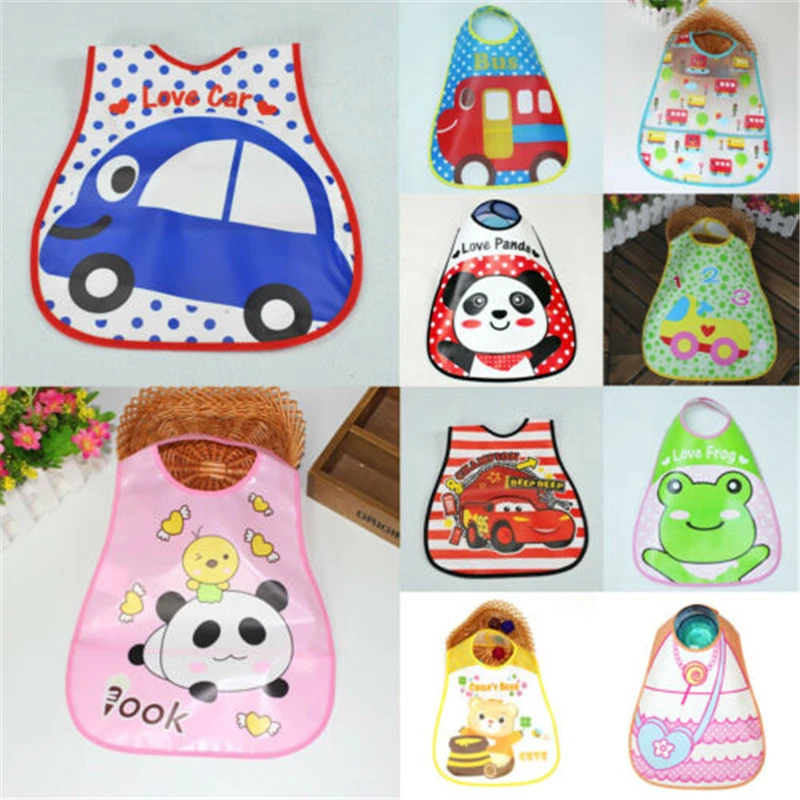 

Waterproof Baby Bibs Toddler Girls&Boys Kids Food Catcher Feeding Saliva Apron Cute Cartoon Bib 2019 New