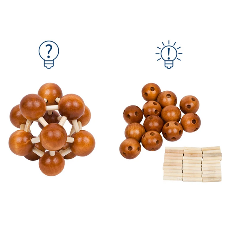 Design IQ Brain Teaser Wooden Interlocking Bur 3D Puzzles Game Toy Intellectual Educational For Adults Kids Space Lock