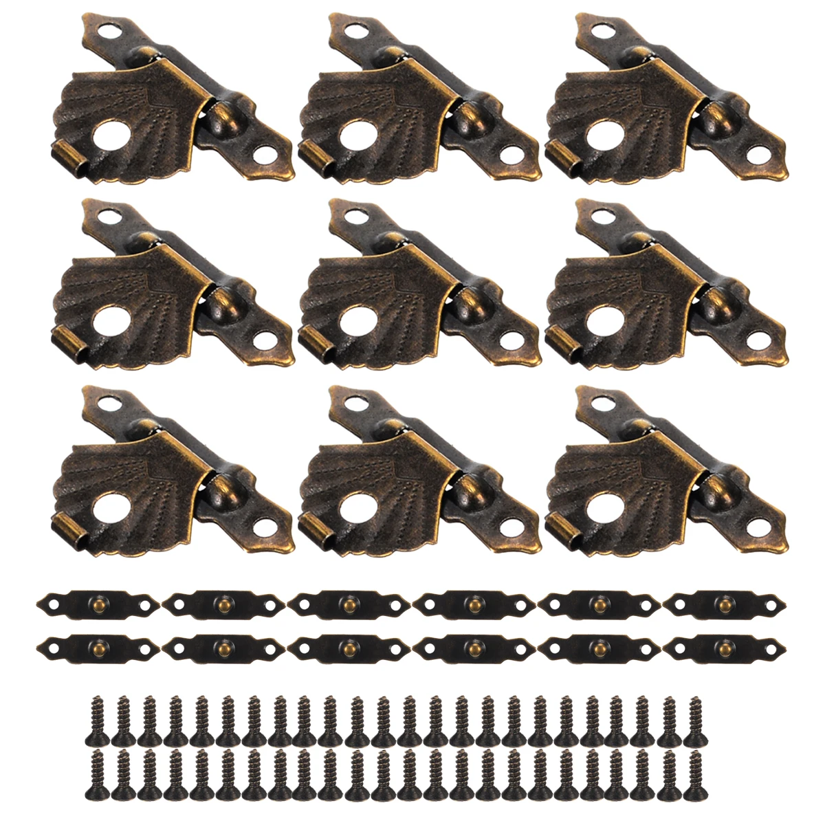 12Pcs Mini Antique Brass Wooden Case Hasp Jewelry Gift Box Decorative Hasp Latch for Home Finuture Buckle Clasp Lock
