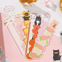 30 шт./компл. мультфильм конфеты кошка Бумага Закладка для книги книга держатель карты сообщения подарочные канцелярские товары