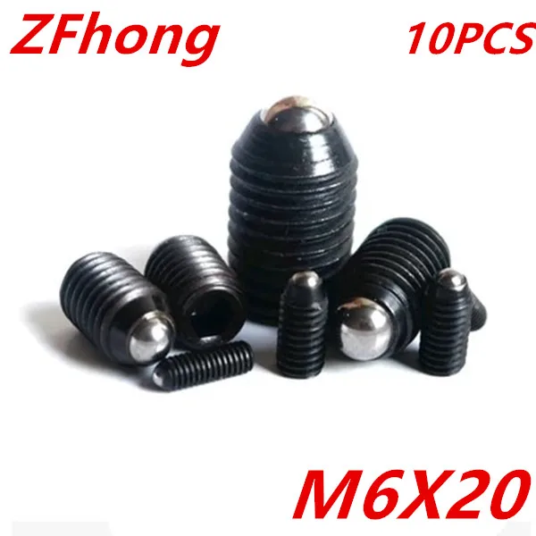 10pcs M6*20 Black Hex Socket Spring Ball Plunger Set Screwsset screw