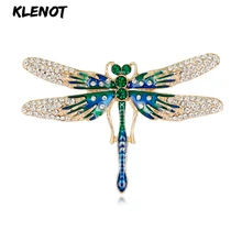 Эмалированная брошь в виде стрекозы, броши с зелеными кристаллами для костюма, женские вечерние броши для украшения, свадебные Рождественские украшения, подарок на год