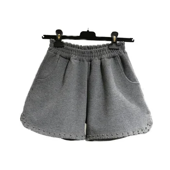 

High Waist Shorts for Women Spring Autumn Winter Wide Leg shorts 2019 New Casual Elastic Waist Suit Shorts Plus Size