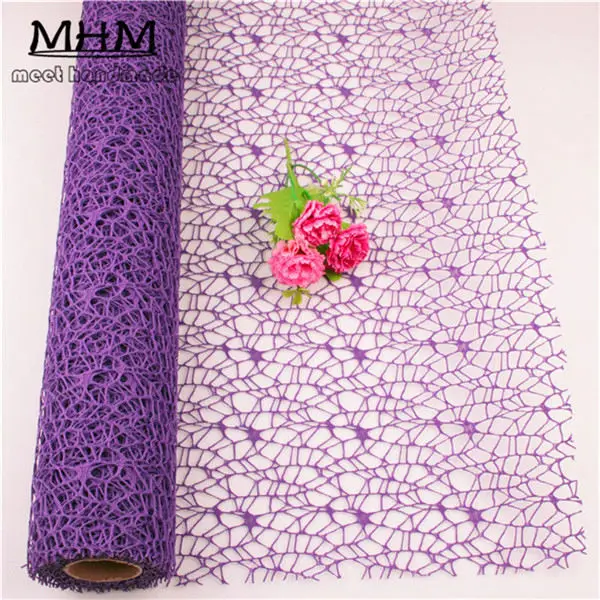 Сливовый 4,5 м* 50 см Эксклюзивное свадебное украшение DIY цветочная Оберточная Бумага креповая сетка ручной работы материал s жаккард цветы материал - Цвет: Сливовый
