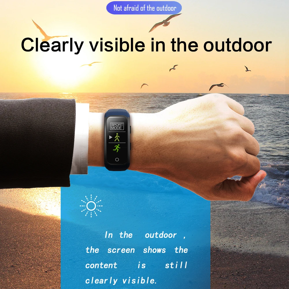 Uhoofit Цвет Экран IP68 Водонепроницаемый gps смарт браслет монитор сердечного ритма
