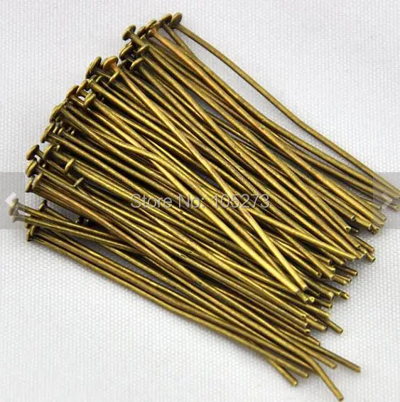 400PCS Ancient Bronze Head Pin Jewelry Findings 50mm 20 Gauge Wholesale
