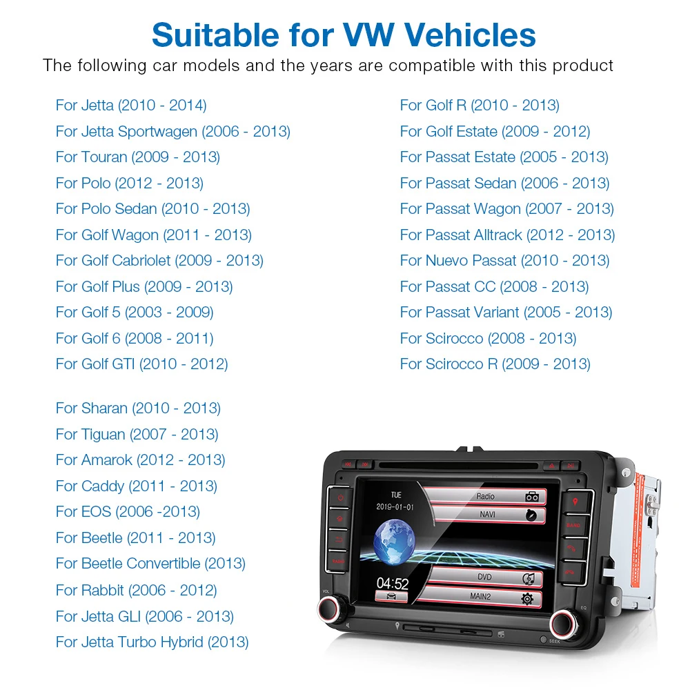 Best 2din Car Multimedia Player GPS WiFi Auto Radio Stereo 7" Touch Screen FM AM Video DVD Player Canbus DAB DSP Rear Camera for VW 6